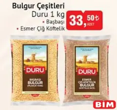 DURU BAŞBAŞI/ESMER ÇİĞ KÖFTELİK BULGUR ÇEŞİTLERİ 1 KG